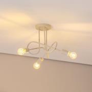 Oxford loftlampe, sand, Ø 44 cm, metal, 3 lyskilder, E27