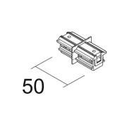 Ivela Langsforbindelseselement SQUARE 48 V, sort, strømførende