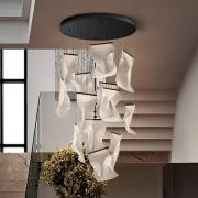 LED-hængelampe Velos II 13-lys, sort, dæmpbar, plast