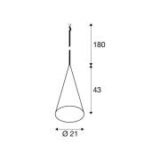 SLV Hængelampe Magico, Ø 21 cm, sort mat, metal