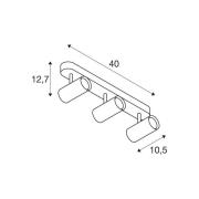 SLV LED-loftspot Noblo, sort, dæmpbar til varmt lys, 40 cm
