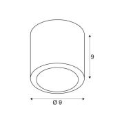 SLV LED-loftlampe Oculus, messingfarvet 9 cm dæmpbar til varmt lys