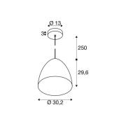 SLV hængelampe Para Cone, Ø 20 cm kobberfarvet/hvid