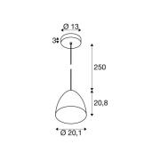 SLV hængelampe Para Cone, Ø 30 cm, sort/guldfarvet