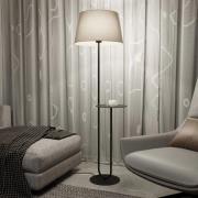 Hotel gulvlampe, beige/sort, højde 150 cm, stof/metal