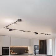 Lumaro skinnesystem, sporskifte, 6 lyskilder, sort, 48V, dæmpbar