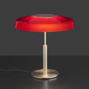 Oluce LED-bordlampe Dora, guldfarvet, rød, metal, PMMA