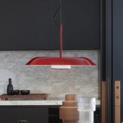 Oluce LED-hængelampe Iride, Ø 85 cm, rød, metal, glas