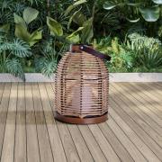 LED-solcellelampe Korbinian, brun, højde 29 cm, IP44, lygte