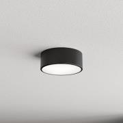 Cleo 200 loftlampe, sort, sensor, IP54, Ø 20 cm, metal