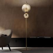 OLEV LED-gulvlampe TERRA&LUNA, brun, metal/glas 184 cm 927