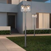 Udendørslampe Sambesi, H 240 cm, antracit, skumringssensor