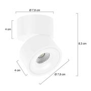 LED-loftspot Fez, hvid, 1 lyskilde, metal, drejelig