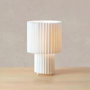 Markslöjd bordlampe Catis, hvid, 32 cm høj, tekstil, E27
