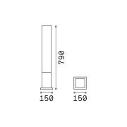 Ideal Lux vejlampe Edo square, kaffebrun, GX53