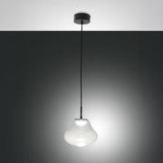 LED-pendellampe Deva, klar, glas, Ø 25 cm, CCT, dæmpbar