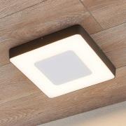 Lucande LED udendørs loftlampe Sora, kantet, sensor, IP54