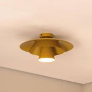 Loftlampe Plato, sennepsgul, metal, Ø 38 cm, E27