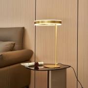 Lucande LED-bordlampe Yekta, messingfarvet, 59 cm, dæmpbar