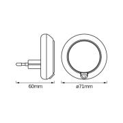 OSRAM LED-stikkontaktnattelys LUNETTA ROUND, hvid, Ø 7 cm