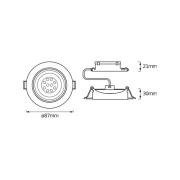 OSRAM LED-indbygningsspot, 3-pak, nikkel, Ø 9 cm, metal 827 dæmpbar