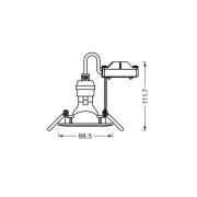 OSRAM indbygningsspot, Ø 9 cm, hvid, metal, GU10-LED, 2.700 K