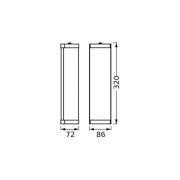 OSRAM væglampe BATHROOM sort Længde 32 cm Metal/glas IP44