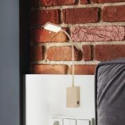 LED-bordlampe med batteri Cielo, beige, højde 56 cm, plast