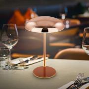 LED-bordlampe Brilo unplugged Caxa, kobberfarvet