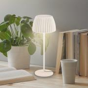 LED-bordlampe Loca, antik hvid, højde 36 cm, metal/plast