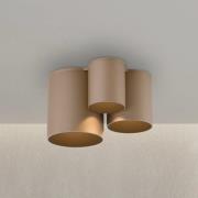 PURE LED-loftlampe til badeværelset Point, bronzefarvet, 18 cm, 3 lysk...