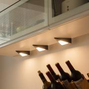 Prios Odia LED-underskabsbelysning, sort, 3 stk