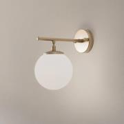 Væglampe Roe, guldfarvet, glas, højde 24 cm, E14