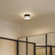 MARSET udendørs LED-væglampe Roc, Ø 17 cm, sort/gennemsigtig
