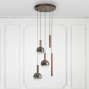 Paul Neuhaus LED-hængelampe Bowl, Ø 54 cm, brun/grå