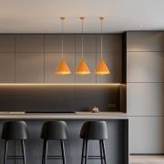 Hængelampe Cono, 1 lyskilde, Ø 25 cm, orange, E27