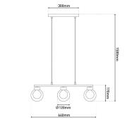Hængelampe Donika, 3 lyskilder, glas, brun, ravfarvet, G9