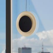 LED-batteridrevet bordlampe Solan, sort/beige, solcelle, IP54