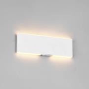 LED-akku-væglampe Conchita, bredde 22 cm, hvid, metal, CCT