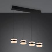 LED-pendellampe Dios, sort, længde 85 cm, CCT, 4 lyskilder