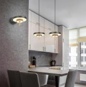 LED-hængelampe Keaton, sort/guldfarvet, Ø 40 cm, CCT