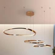 LED-hængelampe Orbitas, længde 185 cm, guldfarvet, metal