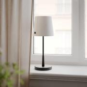 By Rydens bordlampe Lumi, 49 cm, sort/hvid, tekstil
