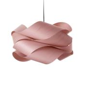 LZF hængelampe Link, lyserød/nikkelfarvet, Ø 69 cm, træ