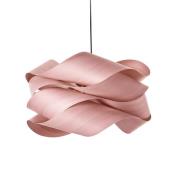 LZF hængelampe Link, lyserød/nikkelfarvet, Ø 46 cm, træ