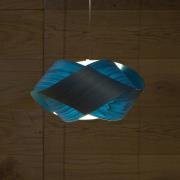 LZF pendellampe Nut, blå/nikkel, længde 42 cm, træ
