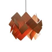 LZF pendellampe Escape, kirsebærtræ/nikkel, Ø 30 cm