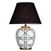 PR Home bordlampe New York, sort, højde 60 cm, keramik