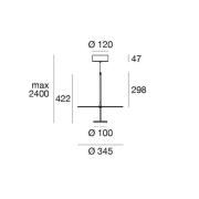LED-hængelampe Stilo_P, sort, Ø 35 cm, IP40