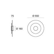 LED-væglampe Joint_W, rund, Ø 55 cm, hvid, metal